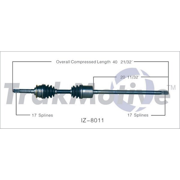 Surtrack Axle Cv Axle Shaft, Iz-8011 IZ-8011 - main